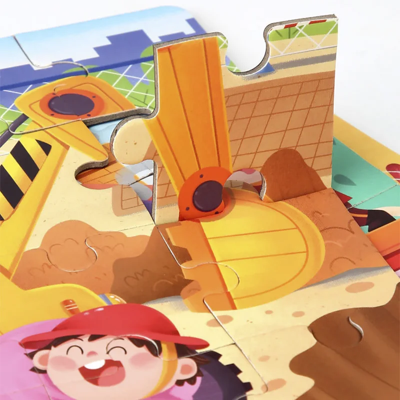 Children's Montessori Scene Puzzle Animal Traffic Dinosaur Magnetic Puzzle Educational Toys For Kids Boys Girl Gift 2-5 Years