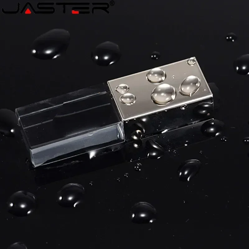 Jasters-crystal Usb Sticks Pen Drive de Vidro Transparente Logotipo Personalizado Impressão 3d 8gb 16 gb 32gb 64gb Presentes - Imagem 3