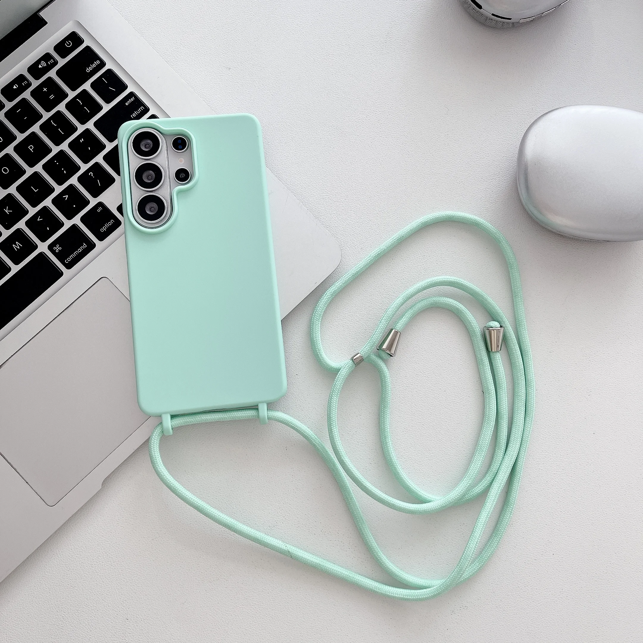 Versatile Necklace Crossbody Strap Phone Case with Soft Silicone Lanyard Cover