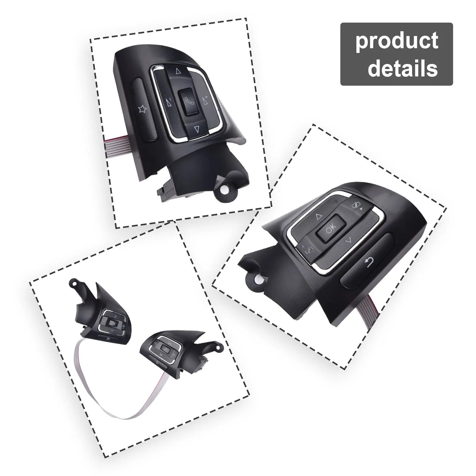 

Multifunctional Steering Wheel Button Cover For Passat B7 For Sharan 2011-2015 2024 Hot Sale Brand New And High Quality