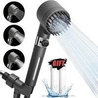 High-pressure Shower Head 3-mode Adjustable Spray with Massage Brush Filter Rain Shower Faucet Bathroom Accessories 1