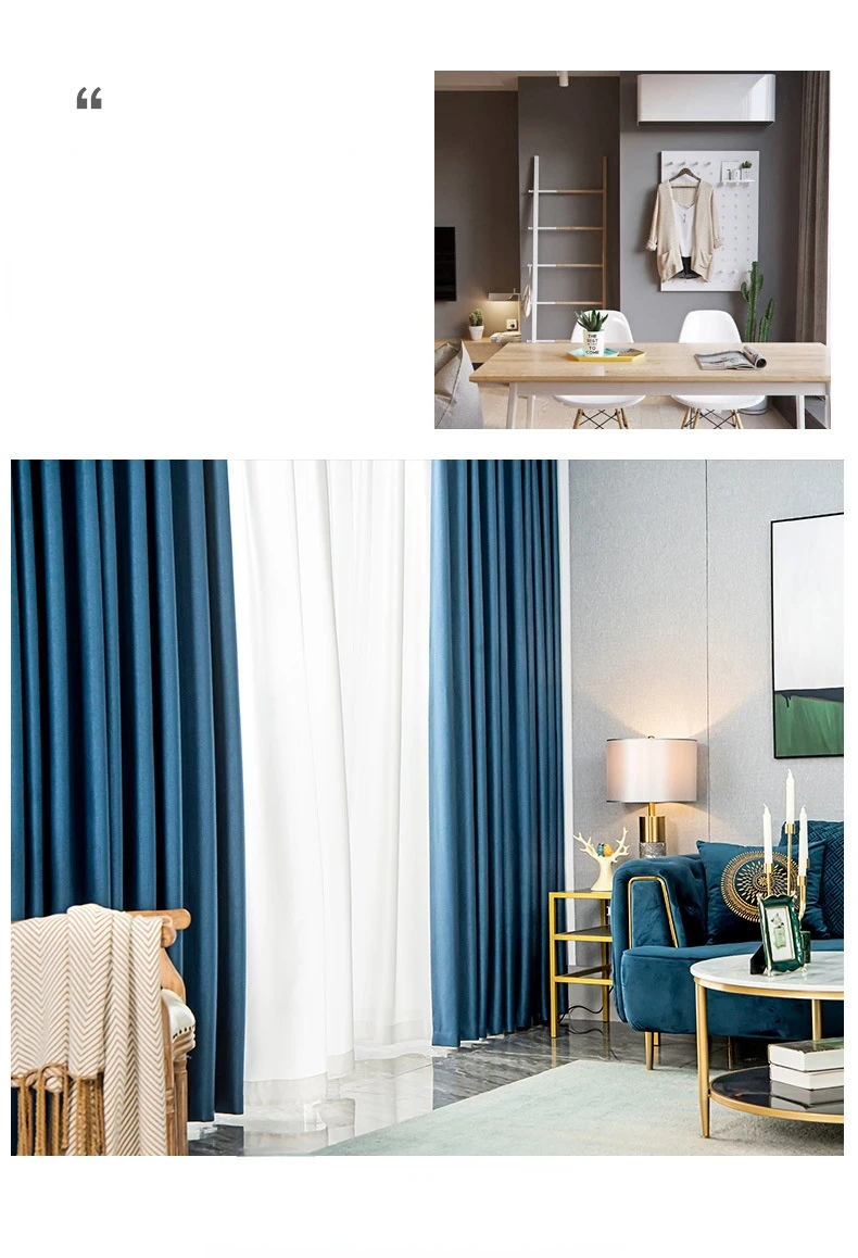 solid color fabric high shading new cotton linen Curtains for Living dining room bedroom simple modern