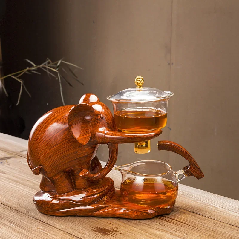 Automatic Teapot Tea Infuser Water Heat-resistant Kungfu Tea Drinking Creative GlassTea Set Magnetic Diversion