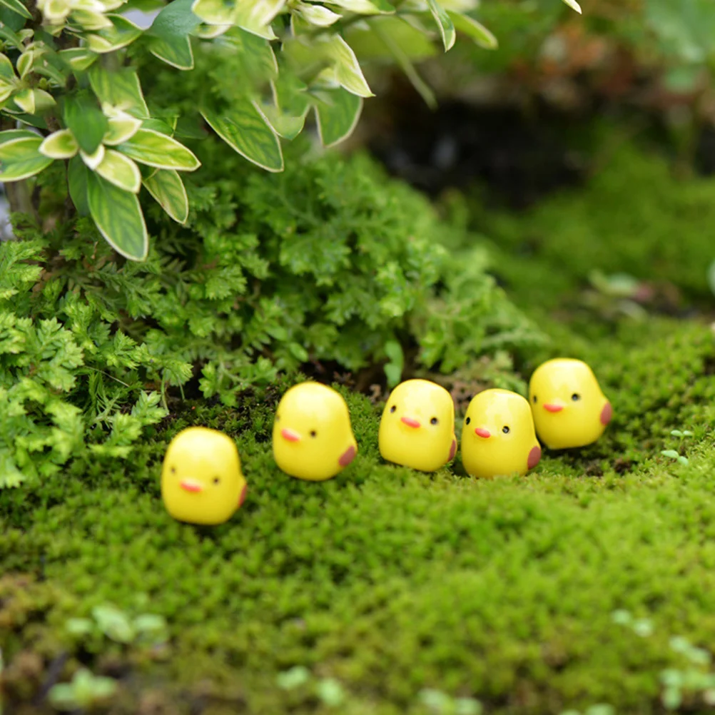 

30 Pcs Animals Micro Landscape Small Yellow Chicken Mini Figures Decor for Decorative Miniature Hen Ornament Ornaments