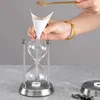 Sand Clock Empty Hourglass Bottle Container DIY Silvery Three Pillars Sandglass Metal Timer Accessories Home Decor Timekeeper 5