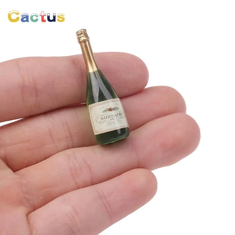 Dollhouse Miniature Champagne Bottles Glass Liquor Bottles Mini Wine Drink 1Set For Barbies Blyth Dolls Kitchen Toy plush doll accessories doll accessories