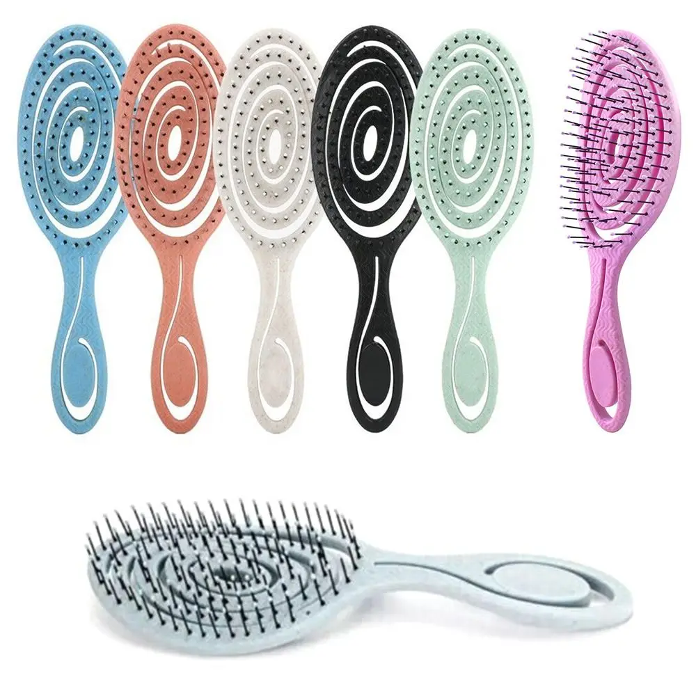 Description Picture 3 of itemNew Elastic Massage Comb Tangled Hair Comb Detangling Hair Brush Hollow Out Wet Curly Hair Brush Barber Comb Salon Styling Tools