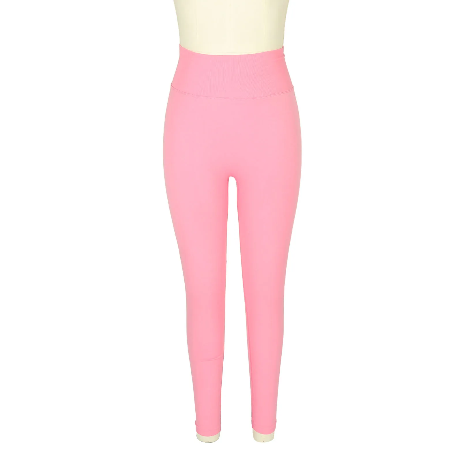 

Женские спортивные Леггинсы с завышенной талией, облегающие штаны для йоги, быстросохнущие розовые, размер L, высокая эластичность, подтяжка ягодиц, для бега