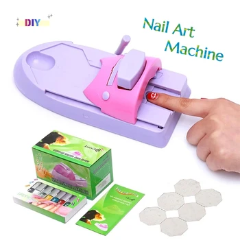 Stampante per nail art Macchina da stampa per modelli fai-da-te Stampa artistica Strumenti per la stampa di stencil Set colorato per nail art