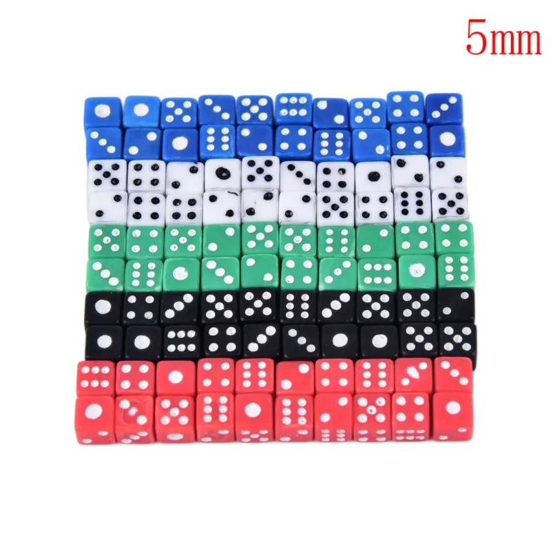 Game Dice 20pcs Mini Dice 5mm Dice Point D6 Cubes Round Corner 6 Sided Bar Pub Club Party Kid Toys Board Games For Adults
