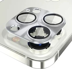 Purple Tempered Glass Camera Lens Protector Accessory - iPhone 15 Pro Max (Silver)