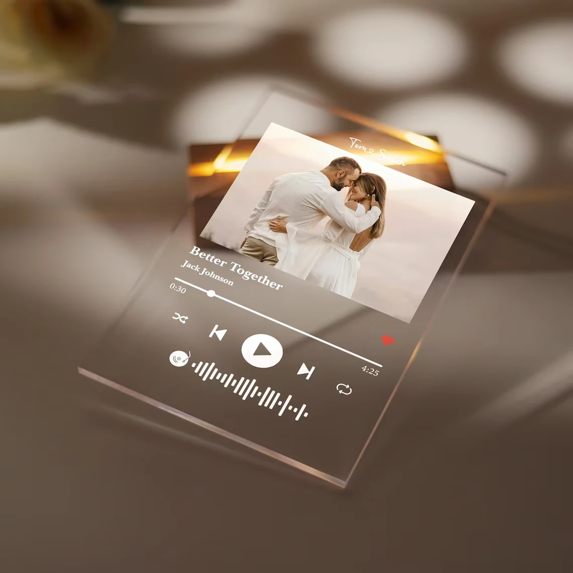thumbnail image 2 of Custom Spotify Song Plaque – Personalized Acrylic Music Plaque With Photo For Anniversary, Valentine’s, Or Wedding Gift 2 of 10
