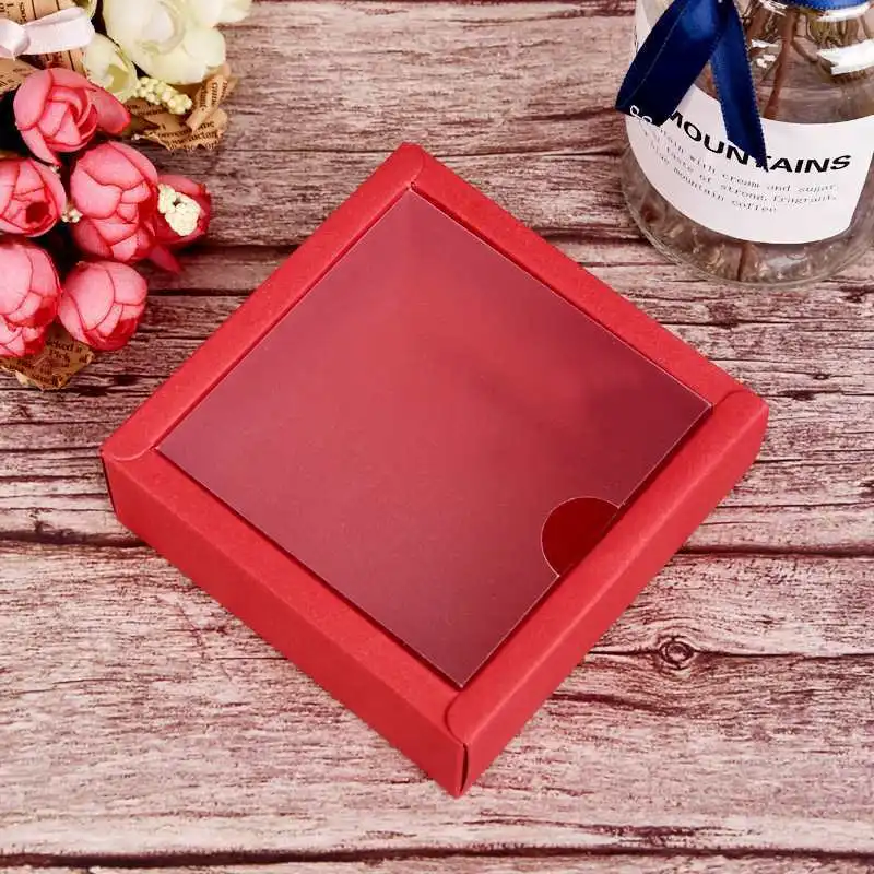 10Pcs Transparent Kraft Paper Gift Boxes with Clear Window, Multi-Size DIY Packaging fo... - SKU TPGB1014 - UGI Packaging