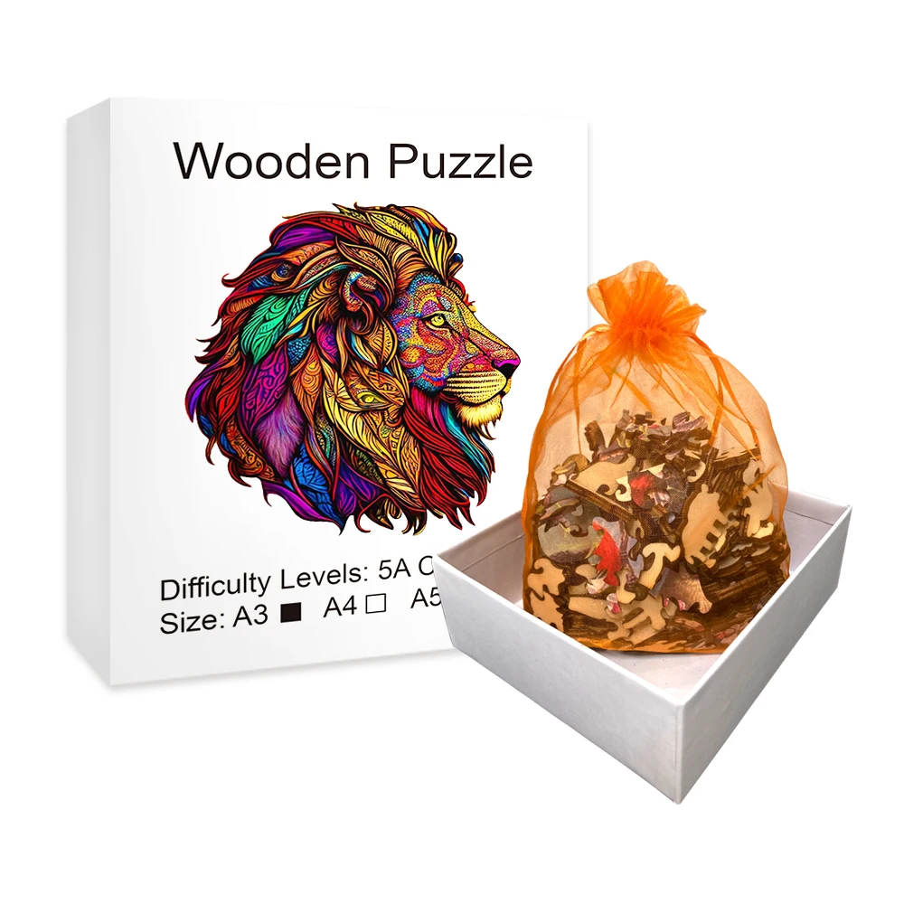 Wooden Jigsaw Puzzles Wooden Puzzle Toys Educational Puzzles Animals Wooden Puzzles Lion