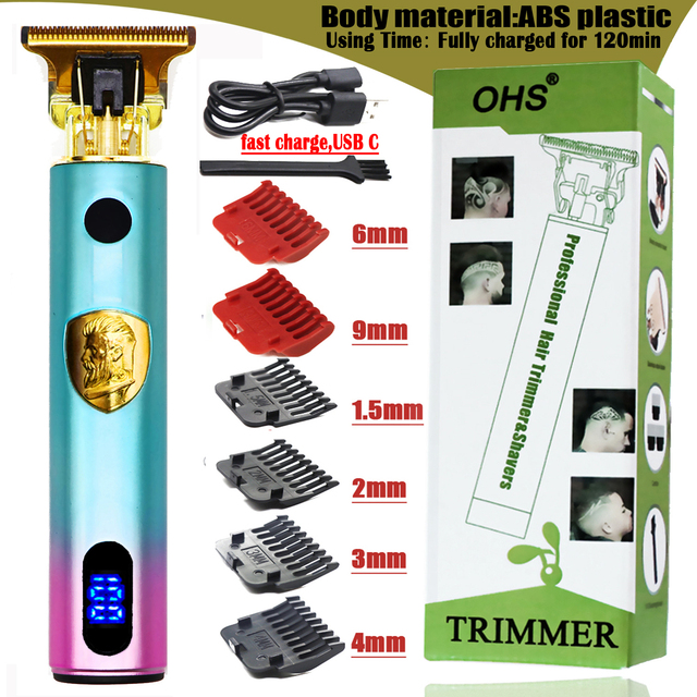 OHS T9 0mm Professional Hair Clipper Beard Trimmer Electric Razors For Men Hair Shaver Beard Barber Hair Cut Cutting Machine