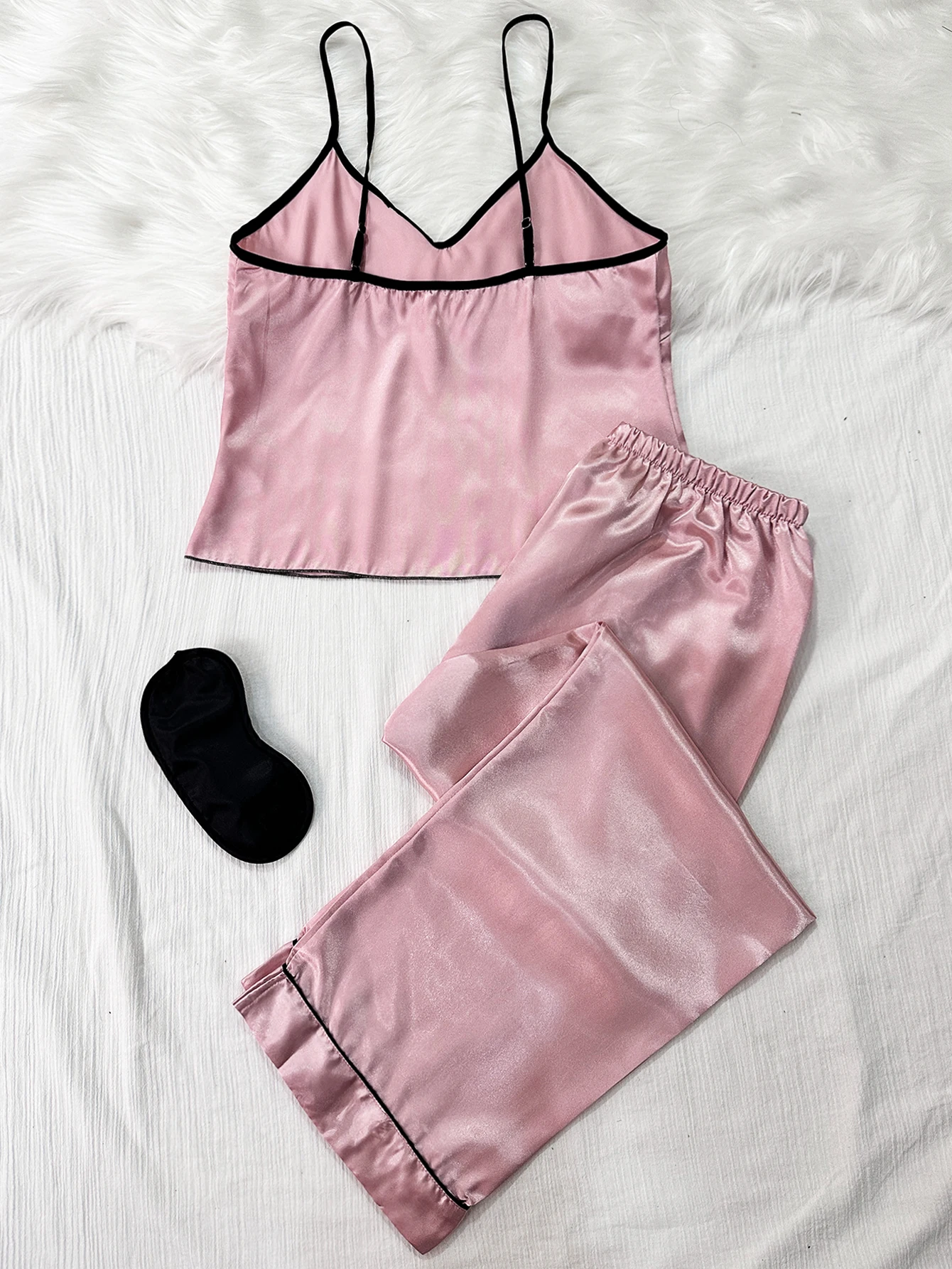 New Satin Ice Silk Women's Pajamas Two-piece Set Breathable Sexy Satin Sleeveless Top Long Pants Women's Pajamas