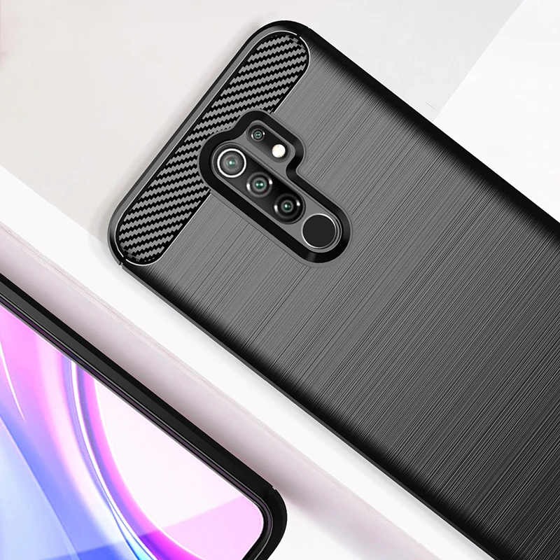 Enhanced Carbon Fiber Soft TPU Anti-Knock Bumper Phone Case