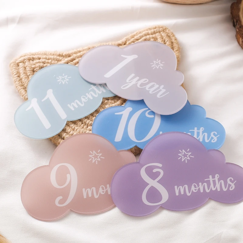 

Acrylic Cloudy Milestone 1 12 Months Infant Shooting Props Newborn Photography Prop 100 Days 1 Year Shooting Props Milestone