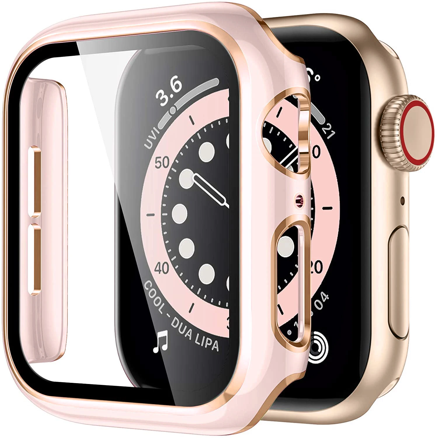 Premium Tempered Glass Screen Protector with Case for Apple Watch Accessories