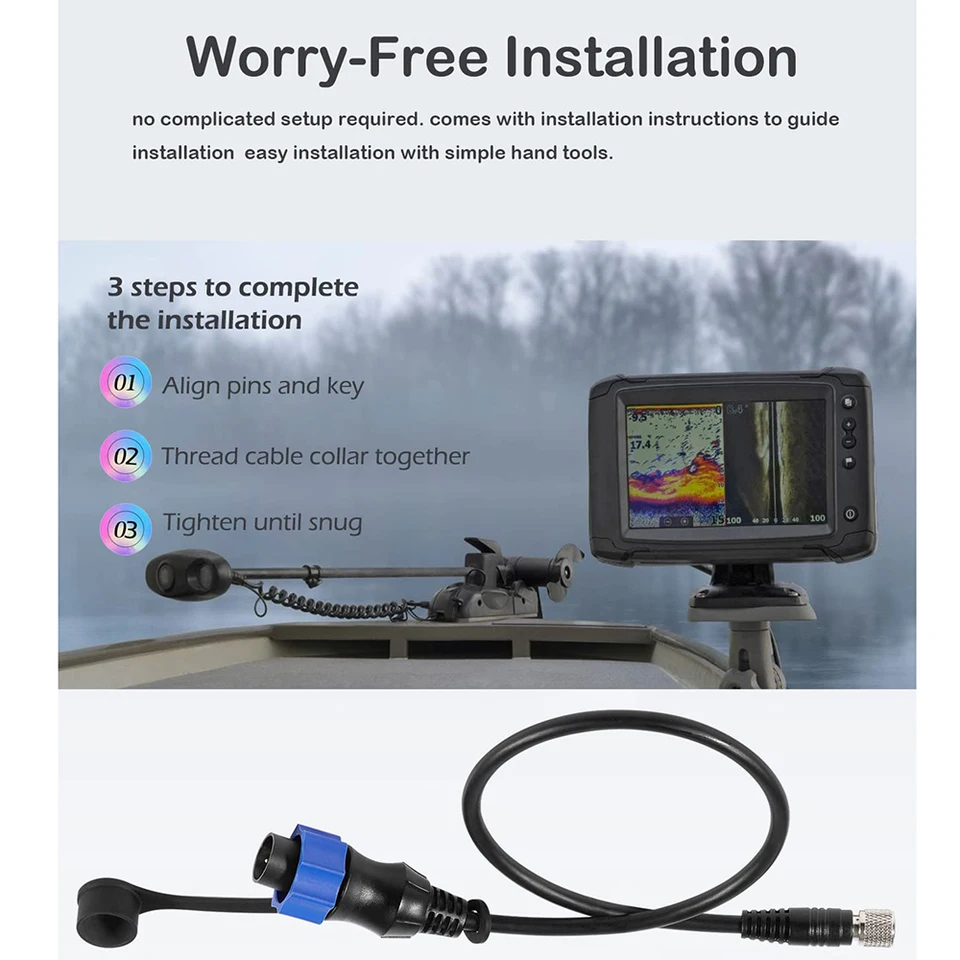 Clip Cavo Trasduttore Per Motore Trolling: Universale Per Minn Kota, Garmin, Motorguide