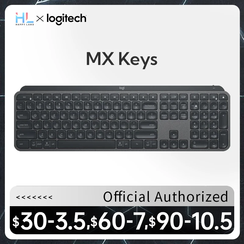 LogitechMXKeysWirelessKeyboardBluetoothOffice104KeyCharging