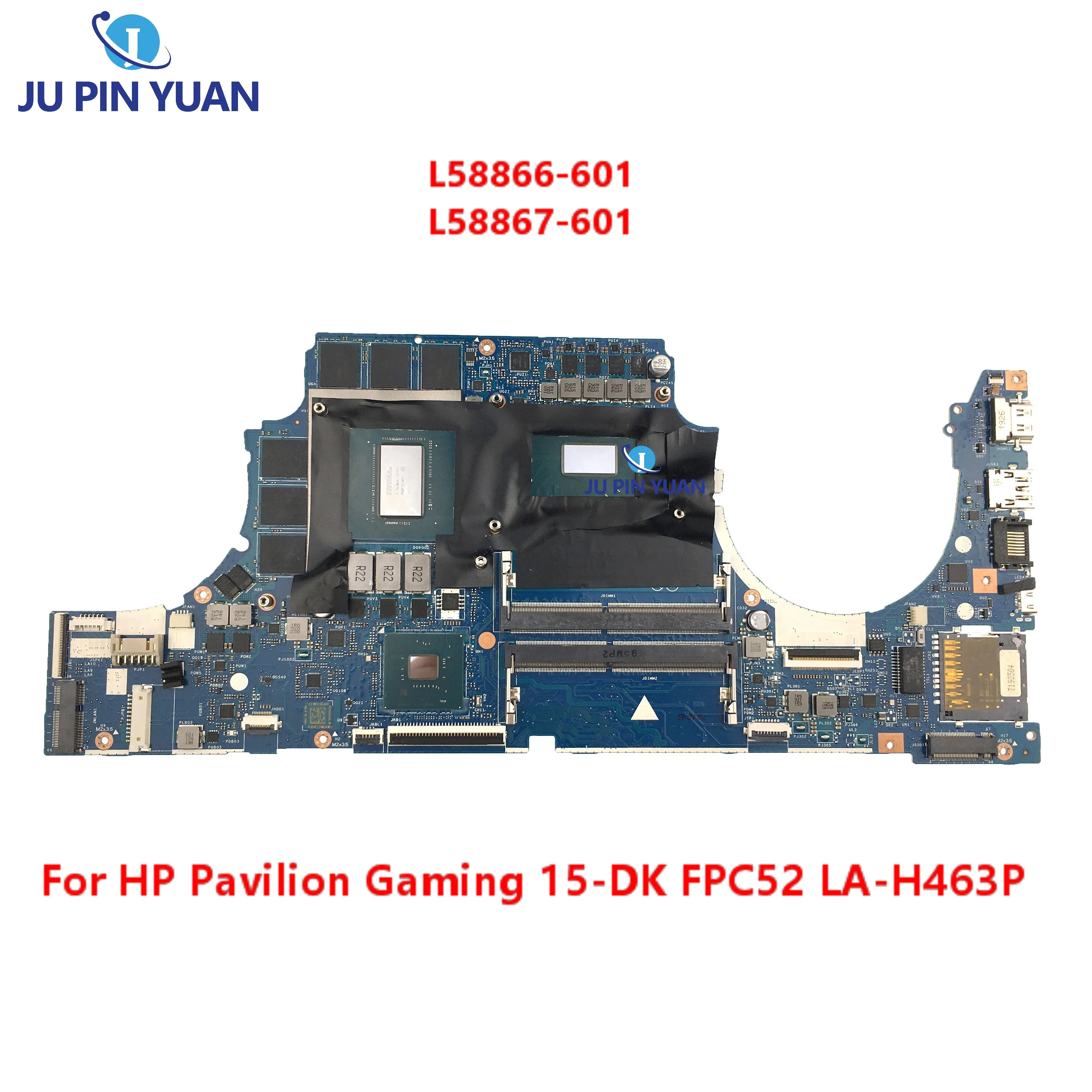 

FPC52 LA-H463P Mainboard For HP Pavilion Gaming 15-DK Laptop Motherboard L58866-601 L58867-601 With GTX1660 6GB i7/I5
