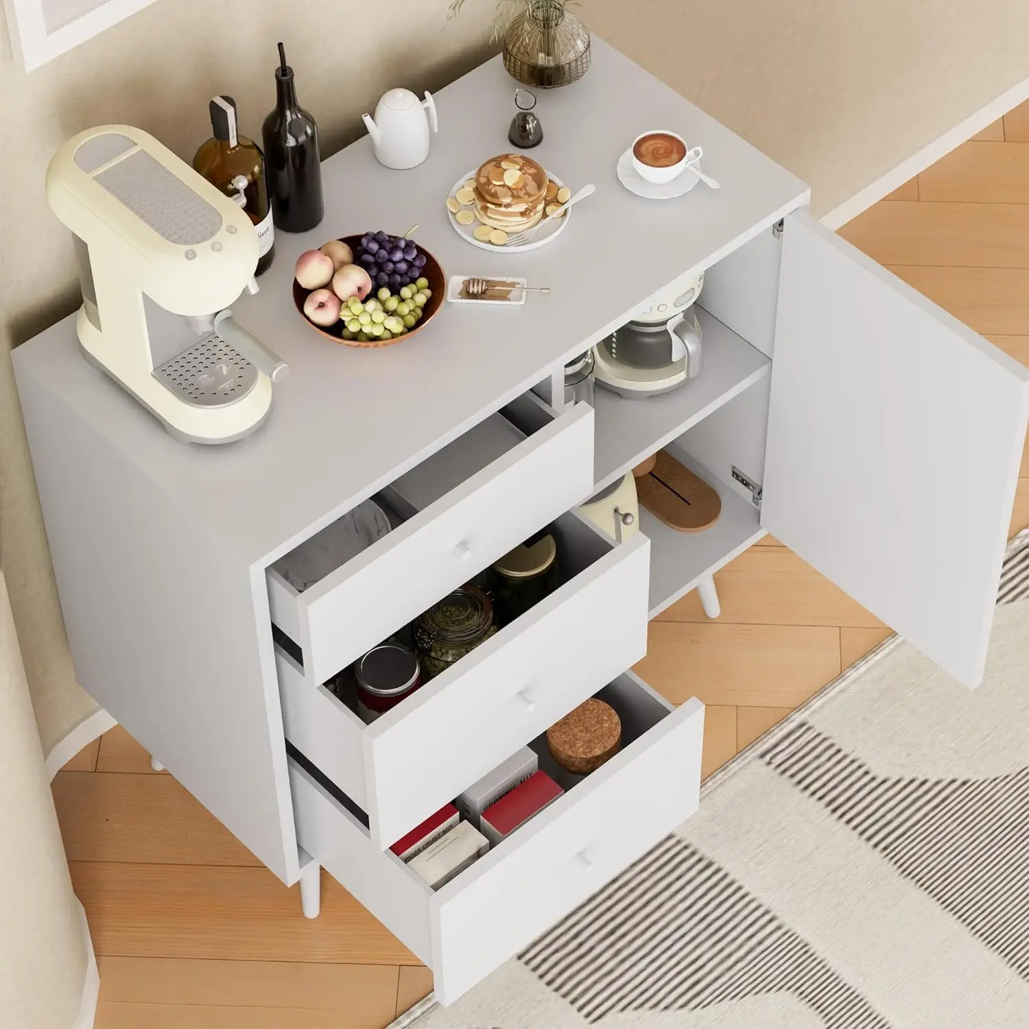 Buffet Cabinet with Storage Drawers and Door