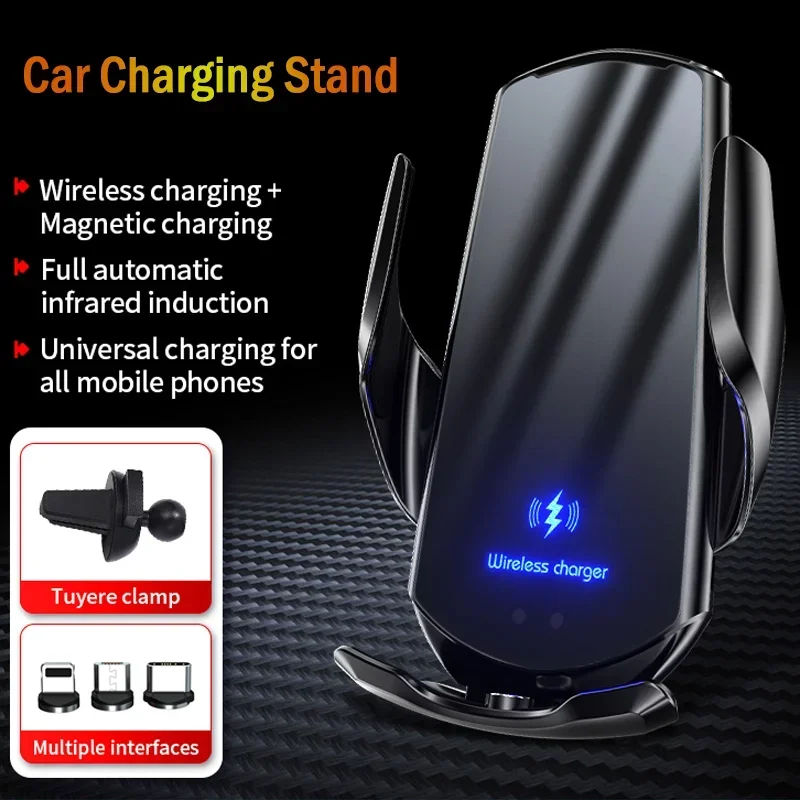 15W Qi Fast Car Wireless Charger for Samsung S22 S23 S24 Ultra Auto Smart  Sensor Car Charging Holder for Google Pixel 6 7 8 Pro