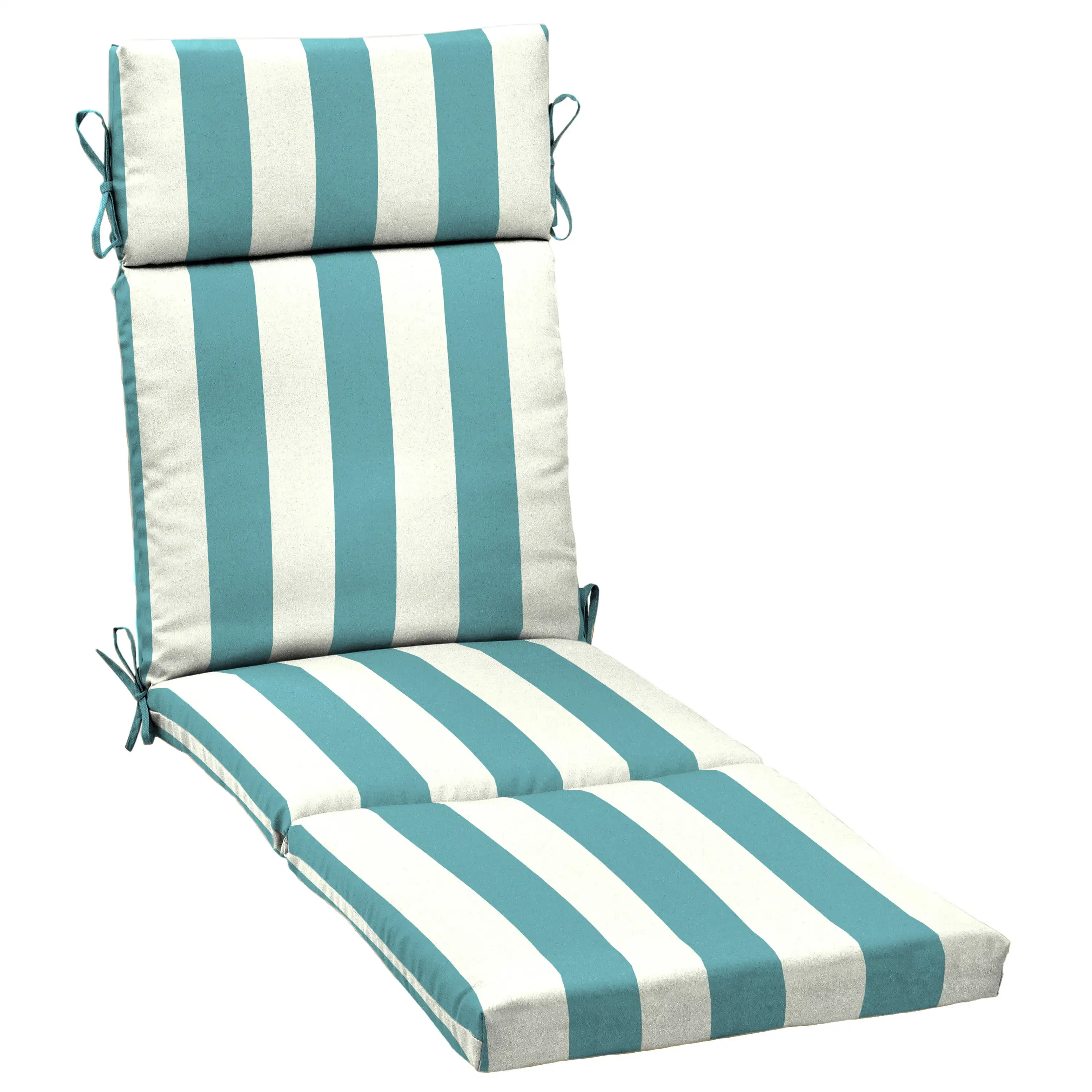 

72" x 21" Turquoise Stripe Rectangle Chaise Lounge Cushion, 1 Piece