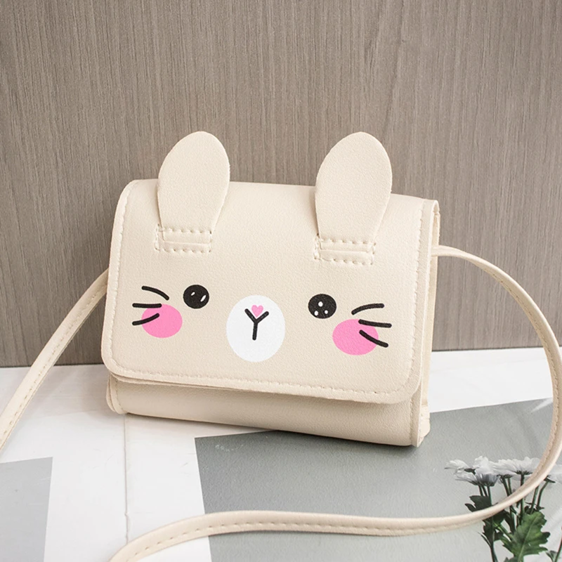 Coin Purse Coin Wallet Shoulder Bags Kids Cute Rabbit Baby Girls Small Crossbody Bags Cartoon Mini Coin Purse Handbags Children's Accessories Small Shoulder Bag