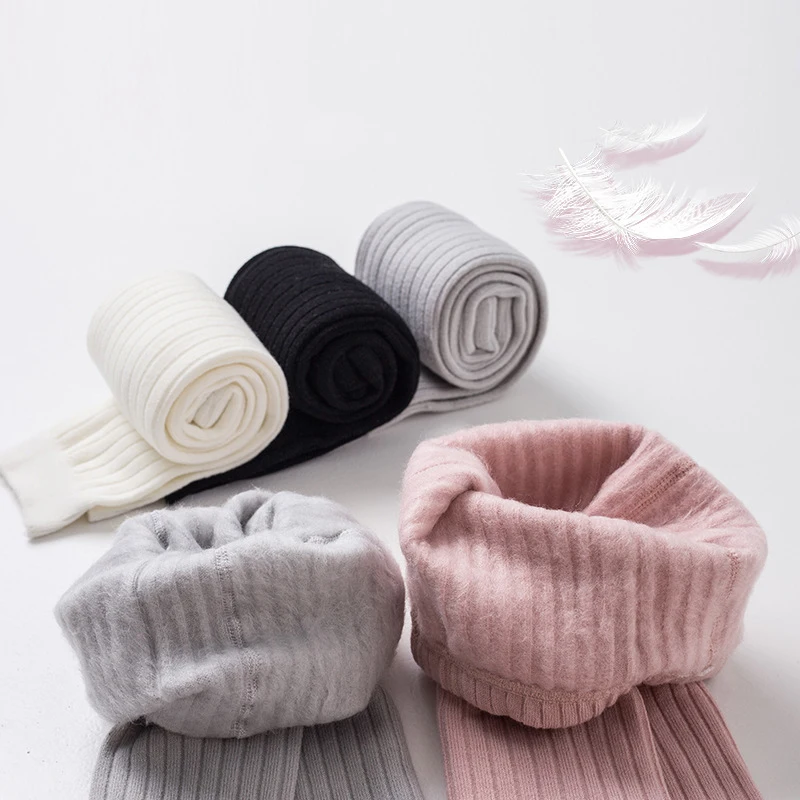 Winter Girls Leggings Warm Fleece Baby Girl Tights Ribbed Toddler Kids Pants Stockings Autumn Pantyhose 0-6Yrs Children Clothes