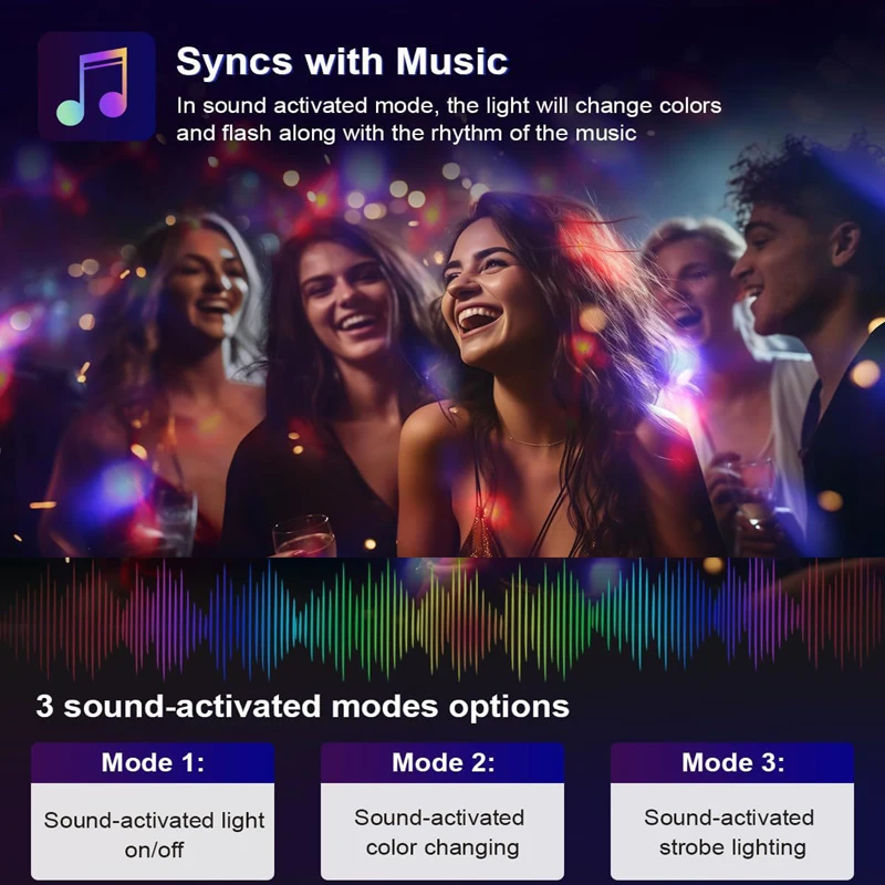 7 Colors Strobe Lamps disco light Sound Activated Stage with Remote Control for Home Room Parties