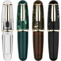 Majohn Q1 Mini Wood/Acrylic Transparent Pocket-Size Eyedropper Fountain Pen Iridium Long Knife Nib Portable Ink Writing Gift Pen 1