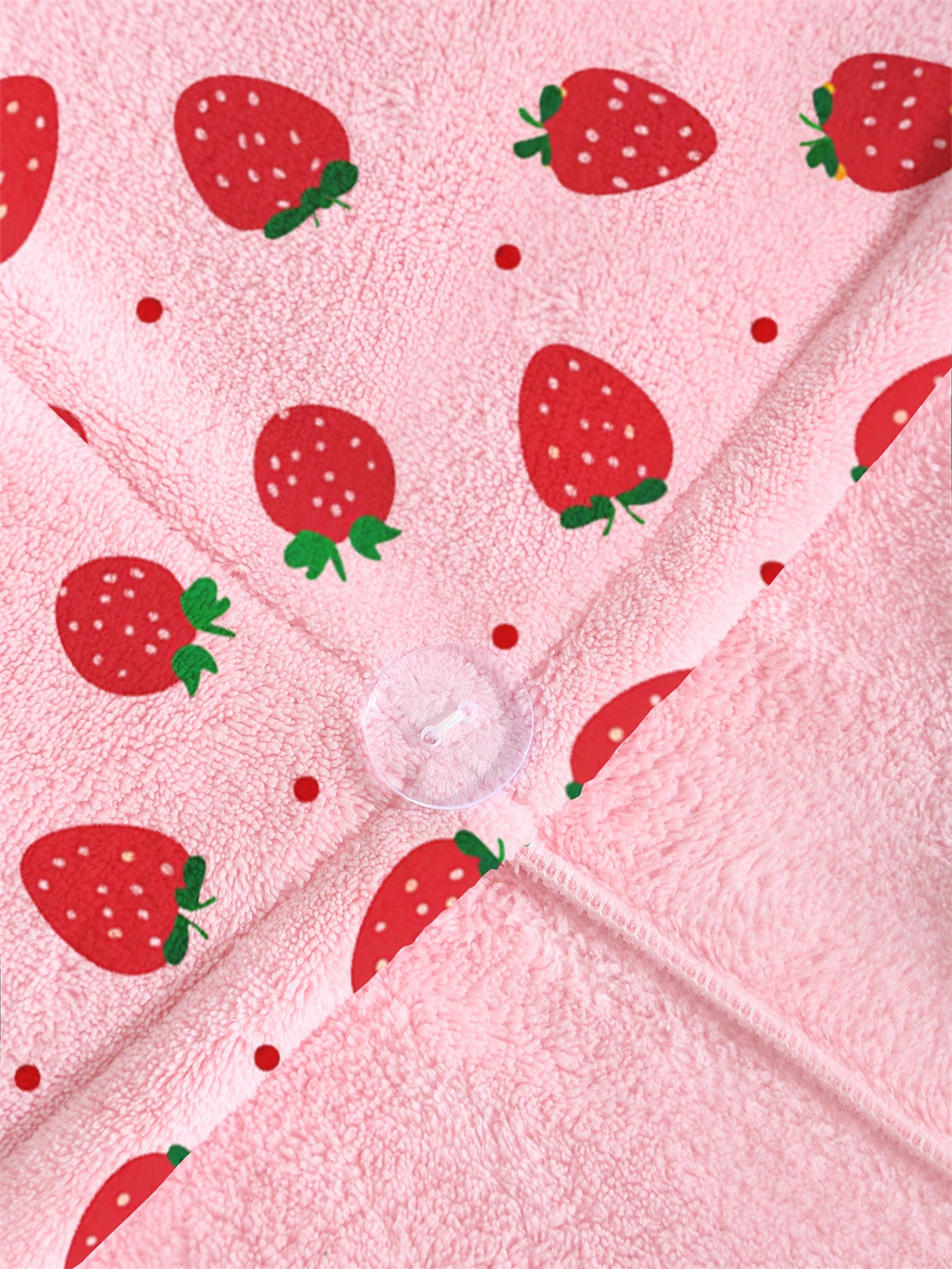 1pc,ultra-fine fiber quick drying towel, cartoon strawberry pattern towel cap, bathroom accessories, women's designer shower cap