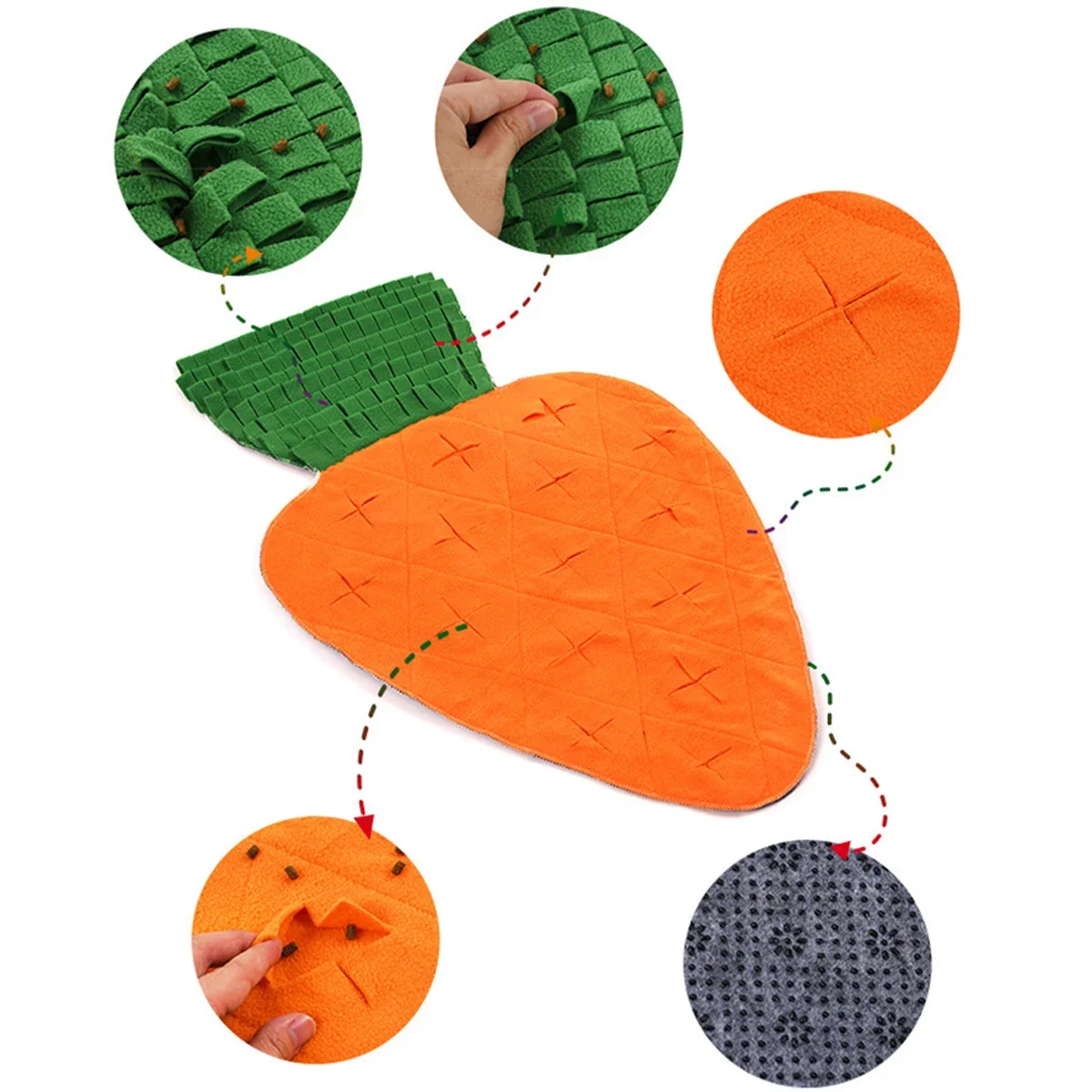 Snuffle Mat for Dogs Fruit Vegetable Series Feeding Mat Interactive Dog Sniffing Foraging Mat for Encouraging Natural Foraging 3