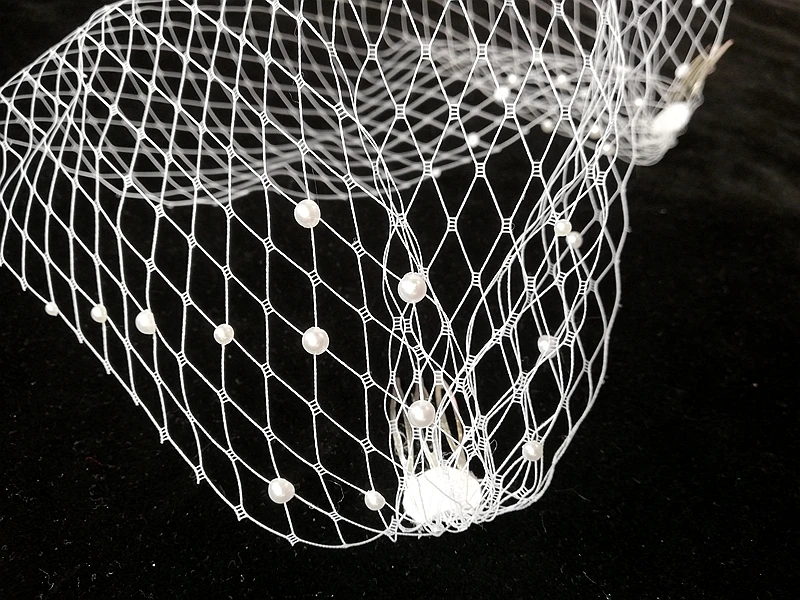 Bridal Birdcage Veil Blusher Veil Short Veil Silver Wedding bridal veil