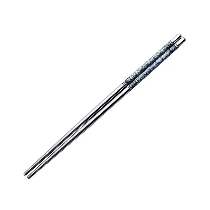 

Metal Chopsticks Silver Stainless Steel Non-Slip Food Sticks Sushi Dinnerware Dumplings Hollow Square Flower Patters Chopsticks