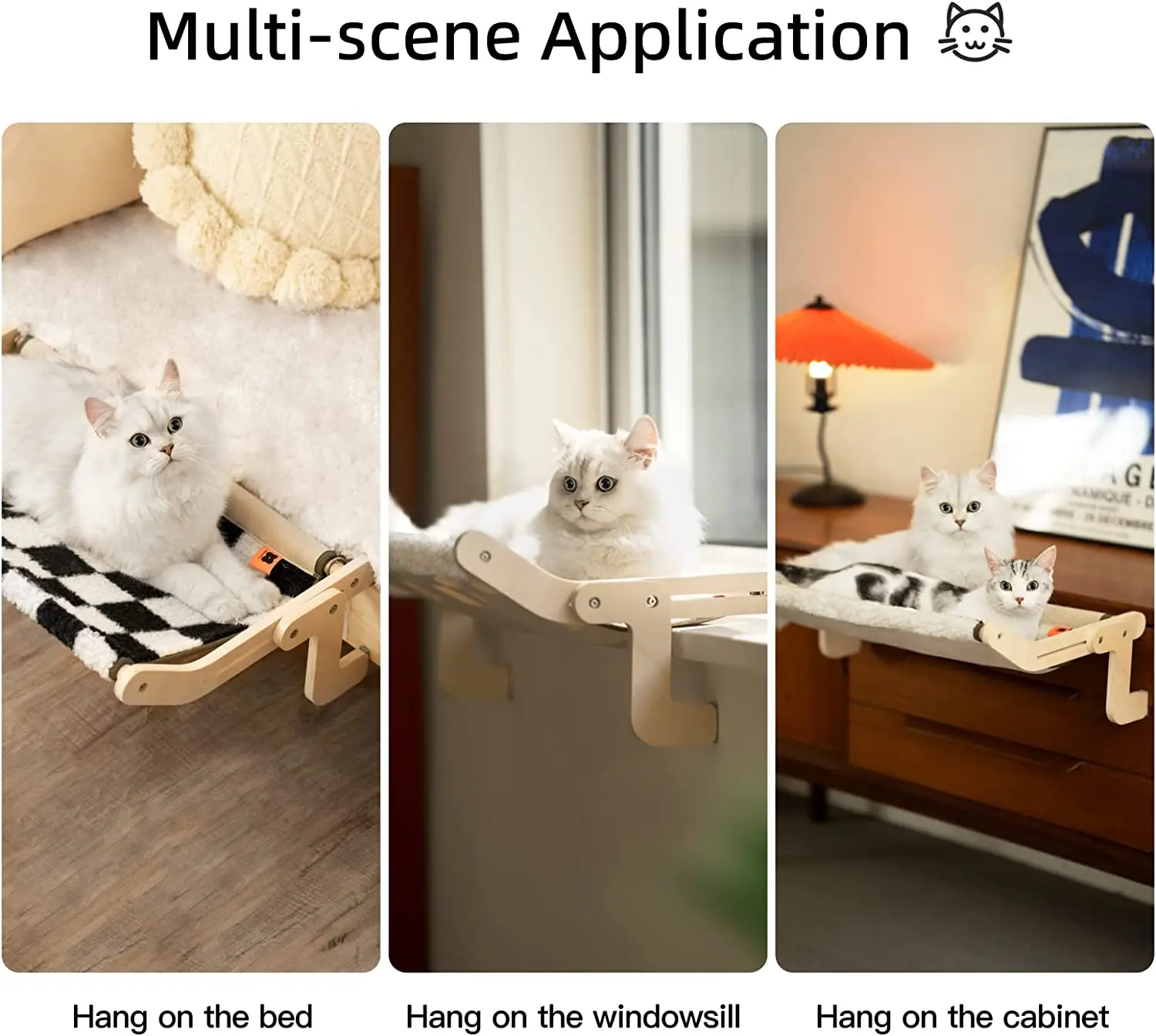 MEWOOFUN-Perchoir de fenêtre pour chat, siège hamac pour chat d'intérieur, lit robuste, réglable, durable, stable, tout autour