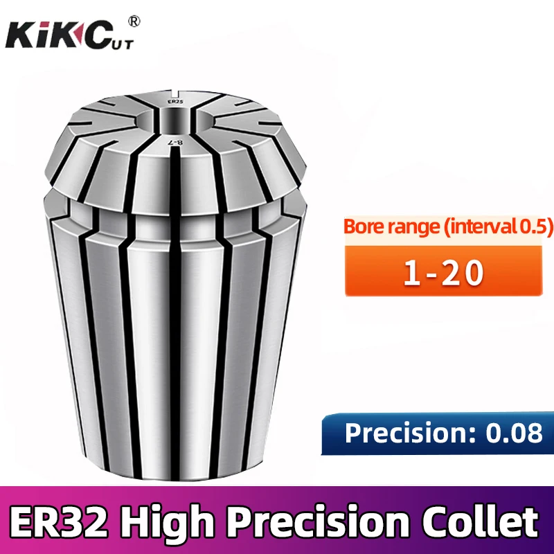 

Патрон для гравировального станка, Зажимной патрон с эластичной пружиной, Высокоточный патрон 0,008 мм, цанговый патрон с ЧПУ ER32-4 6 8 10 12