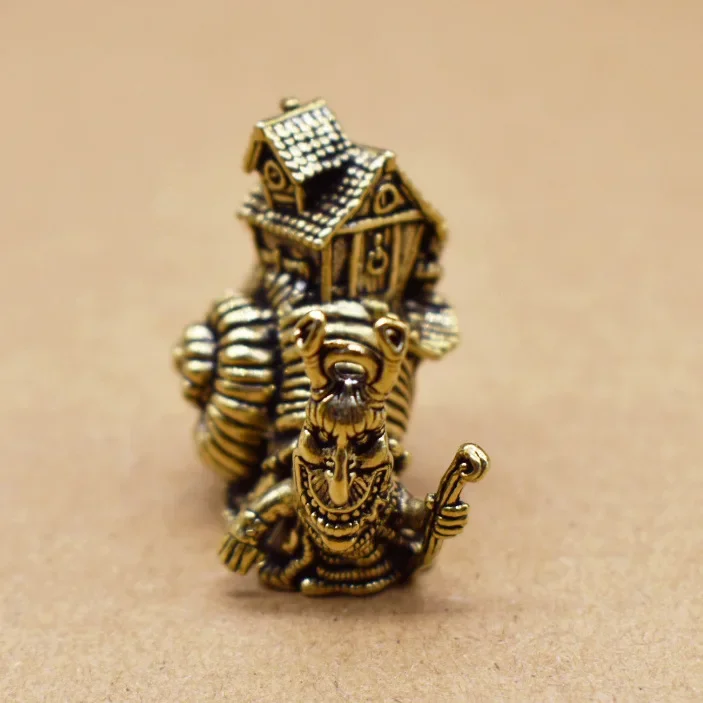 Antique Brass Snail Figurine, Vintage Desktop Decor for Tea Table, Pure Copper Craft, Unique Gift Idea for Collectors