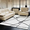 Modern Luxury Carpets for Living Room Fluffy Soft Plush Rug Black White Lines Bedroom Decor Carpet Large Area Washable Study Mat 2