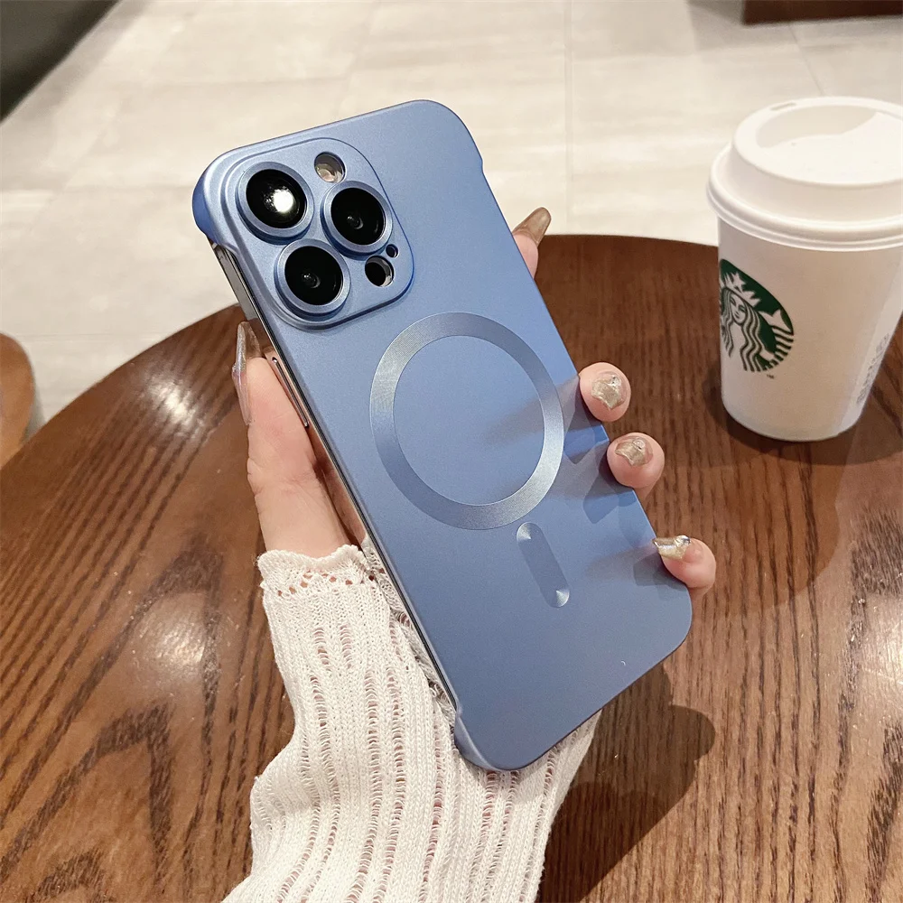 Ultra-Thin Frameless Matte Magnetic Wireless Charging Case - Luxury Design