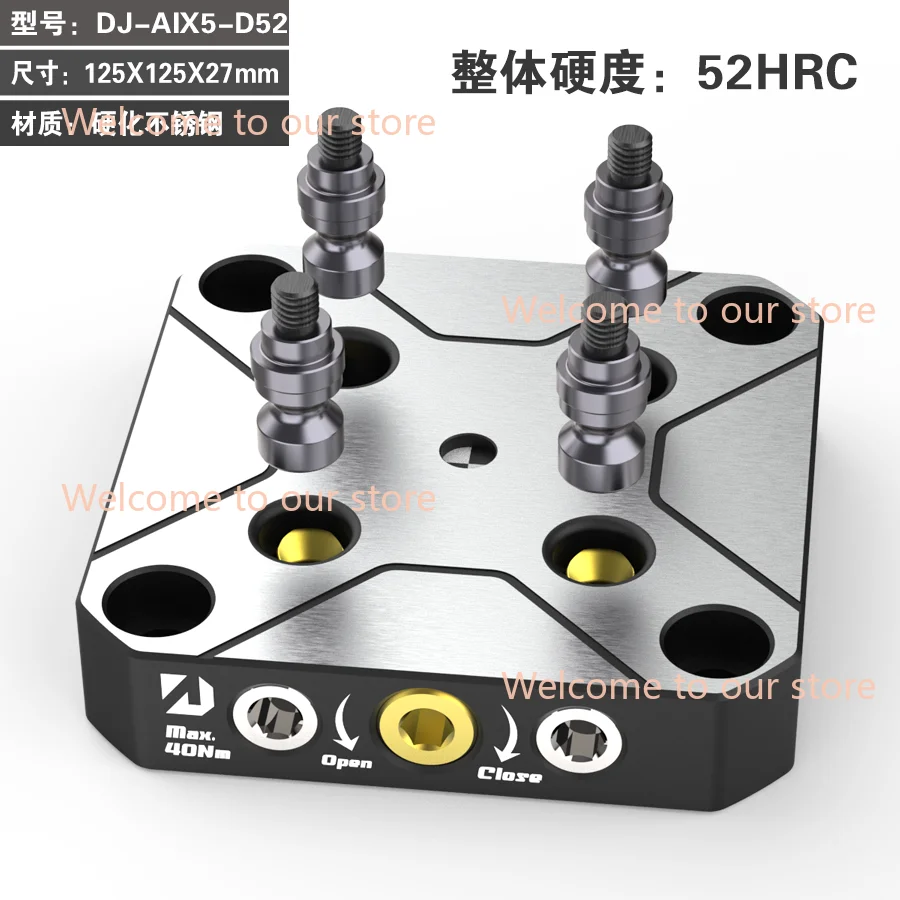 4-5 Axis Fixture Self-centering Vise Positive Paired with Zero Point Quick Change Four Axis L-block Bridge Board DJ-6080H D52 4 5 axis fixture vise