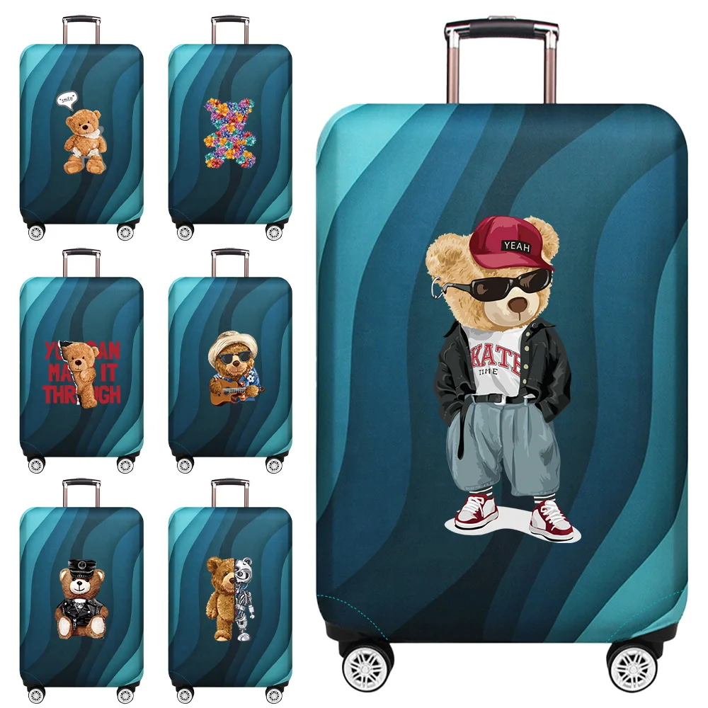 Luggage Cover Suitcase Covers Portable Trolley Box Cover Suit for 18-32 Inch Bag Thicker Elastic Dust Cover Travel Accessories Bear Series