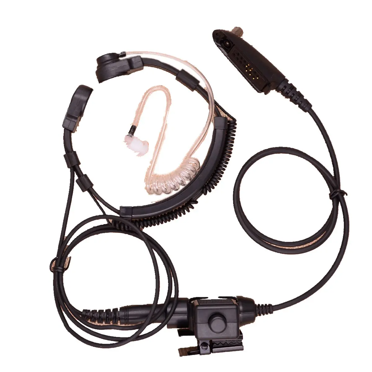 Tactical Throat Microphone Air Tube Headset For Motorola Icom Yaesu Kenwood Hyt Radio U94 Ptt Key Single Earpiece