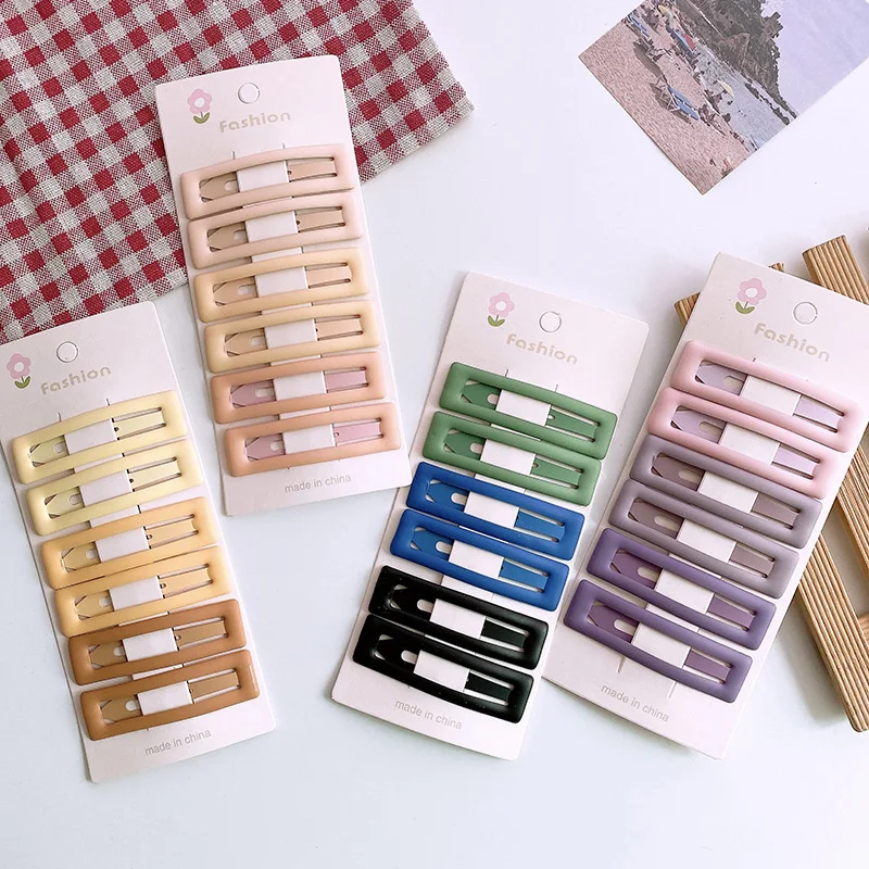 

6 шт./набор, Детские однотонные заколки для волос