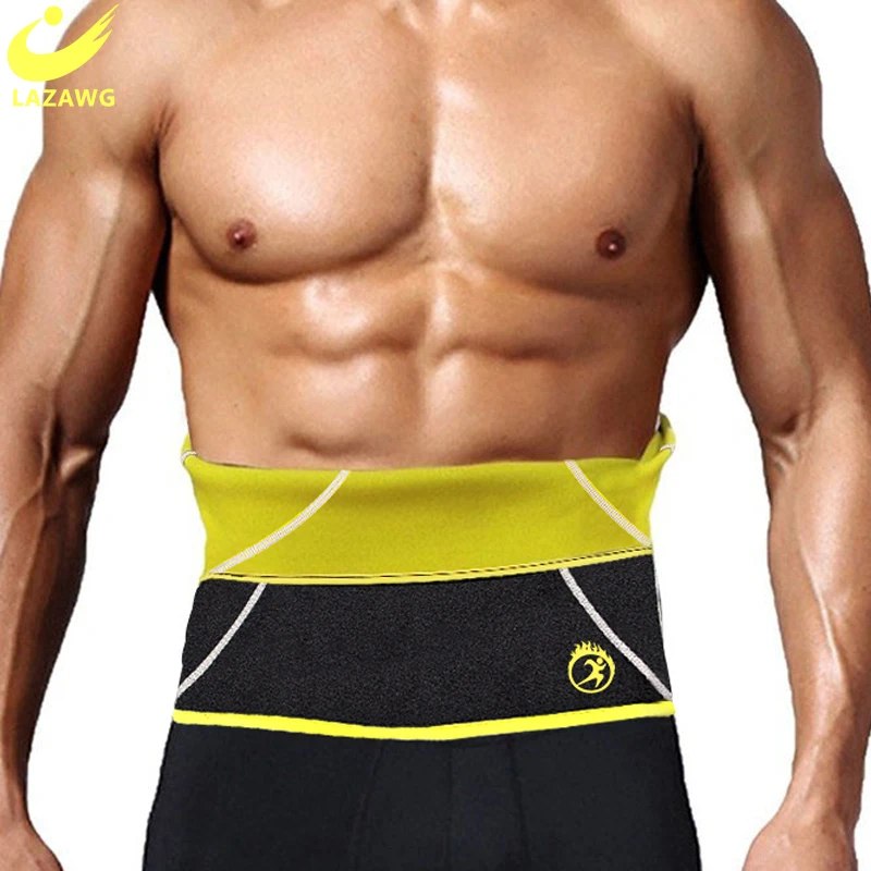 LAZAWG Mens Neoprene Belts Slimming Body Shaper Waist Trainer Belt Weight Loss Tummy Fitness Corsets Belly Sweat Fat Burner