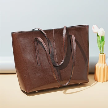 Borse tote grandi in vera pelle di vacchetta Hifashion per le donne Borse a tracolla A4 del progettista di tendenza 2025 Borse per laptop Shopper da donna 1