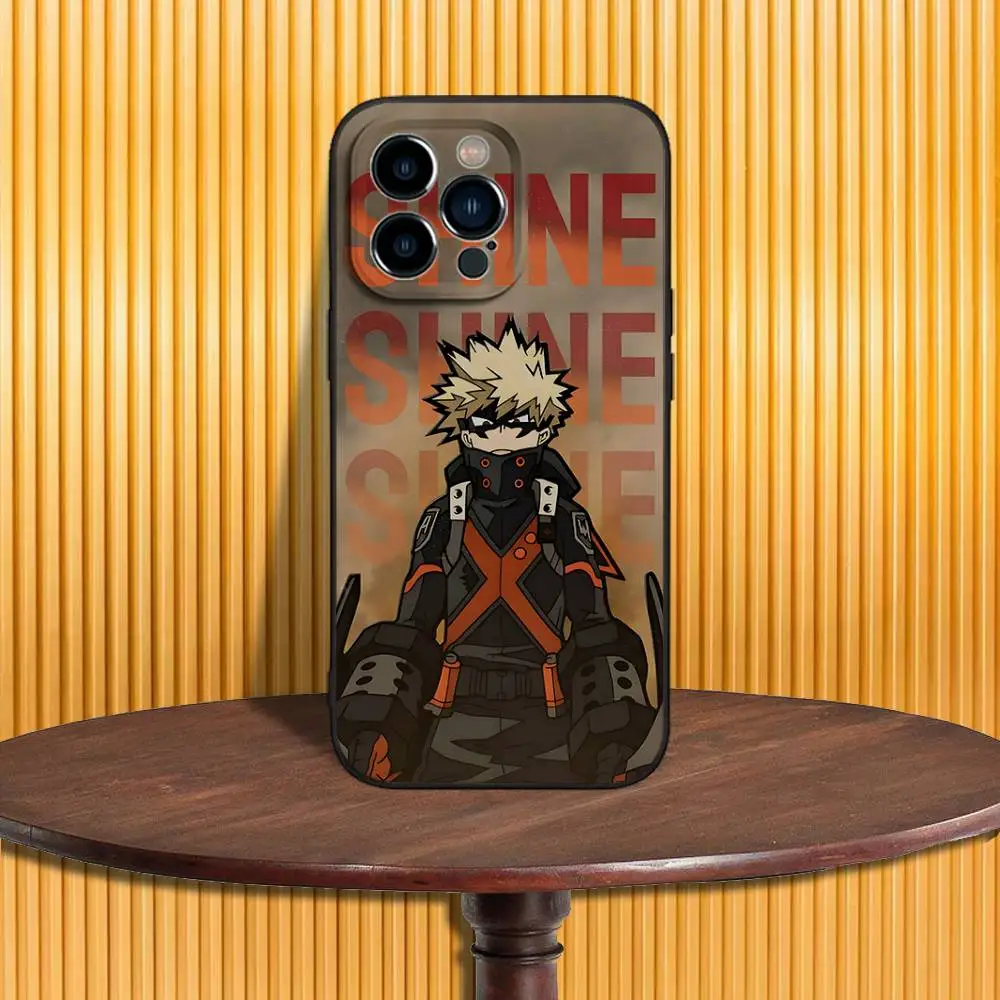 Katsuki Bakugo Hero-Themed Soft Black Phone Case