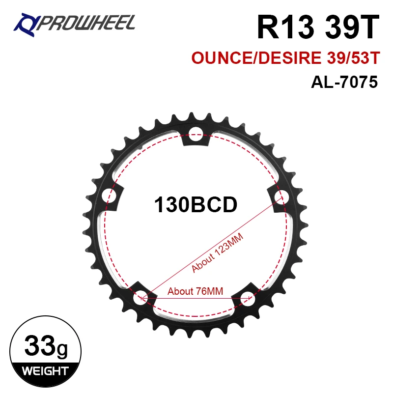 Plateau Double Chaîne 53-39T BCD 130 – Compatible 9/10/11 Vitesses, Pour Vélo Route, VTT, Gravel, Etc.